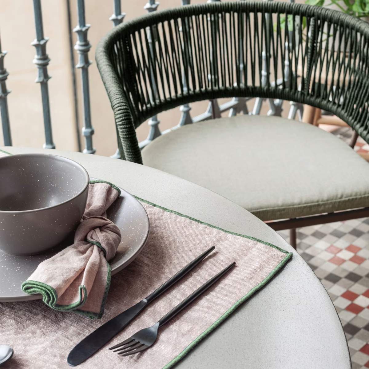 Kave Home Itai Outdoor Round Cement Table-Beaumonde