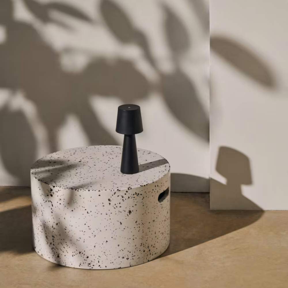 Kave Home Jenell Outdoor Terrazzo Coffee Table in White, Ø 52 cm