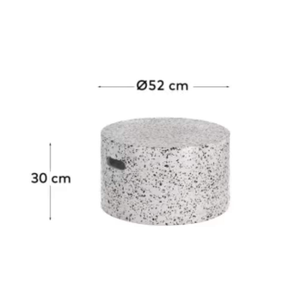 Kave Home Jenell Outdoor Terrazzo Coffee Table in White, Ø 52 cm
