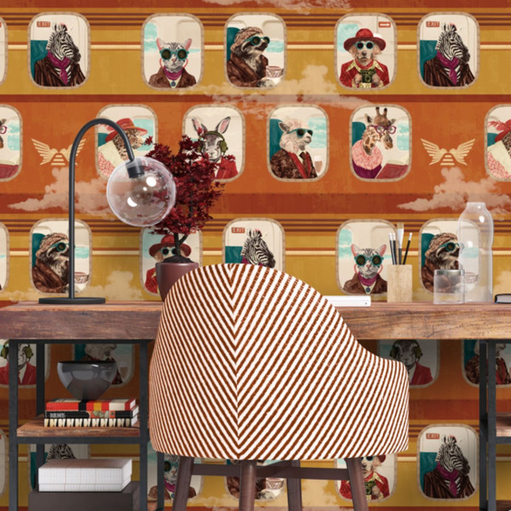 Brand Mckenzie Cabin Class Wallpaper Retro Spice
