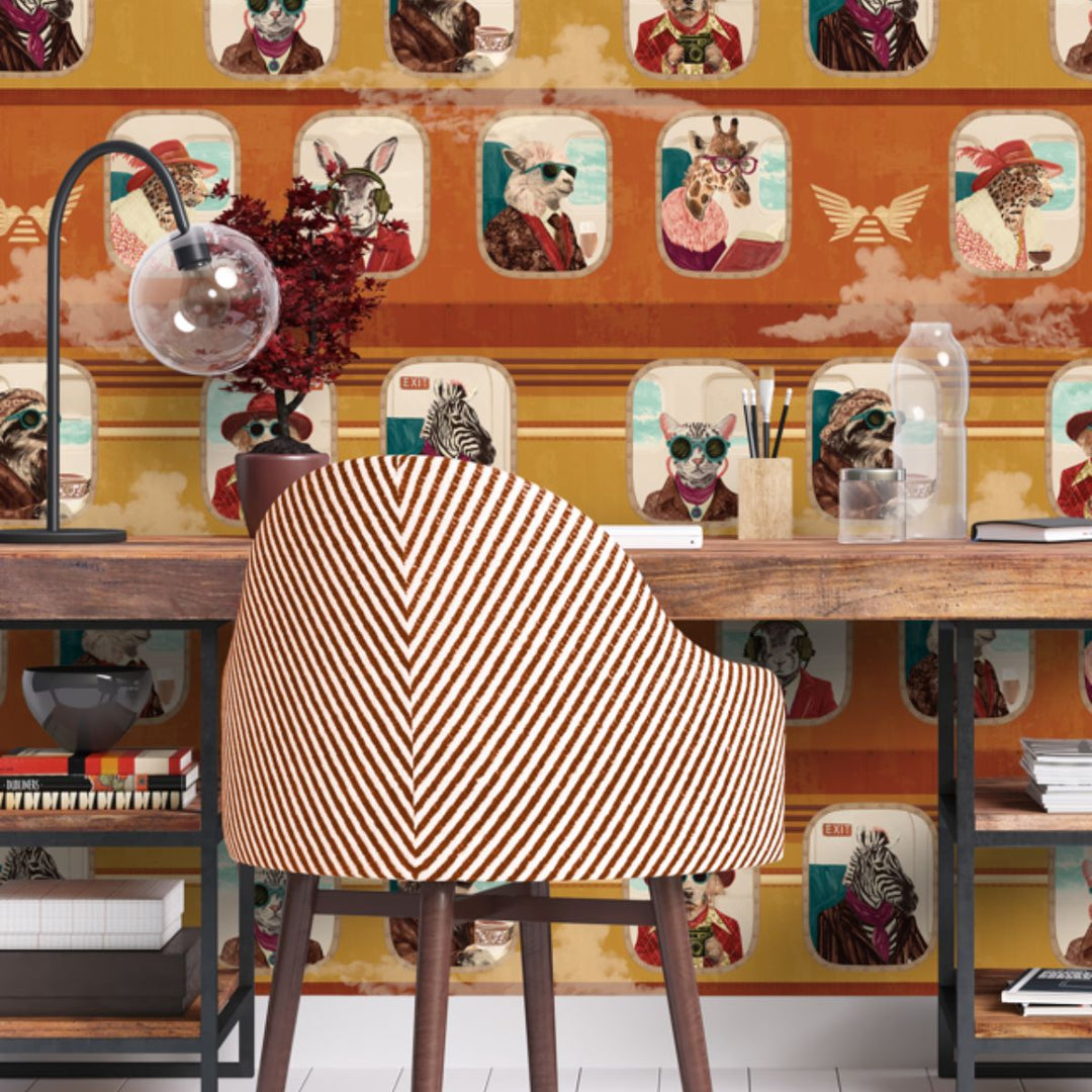 Brand Mckenzie Cabin Class Wallpaper Retro Spice