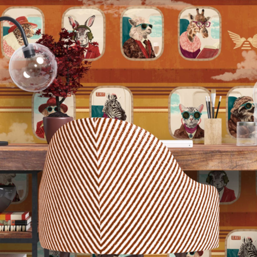 Brand Mckenzie Cabin Class Wallpaper Retro Spice