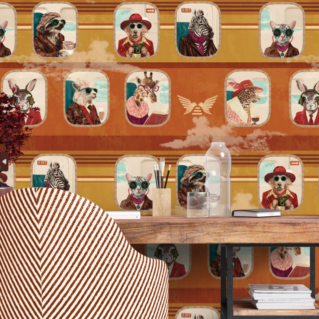 Brand Mckenzie Cabin Class Wallpaper Retro Spice