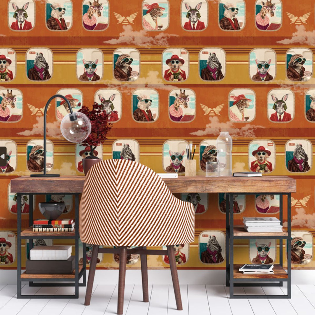 Brand Mckenzie Cabin Class Wallpaper Retro Spice