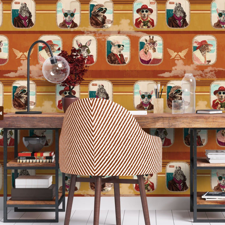 Brand Mckenzie Cabin Class Wallpaper Retro Spice