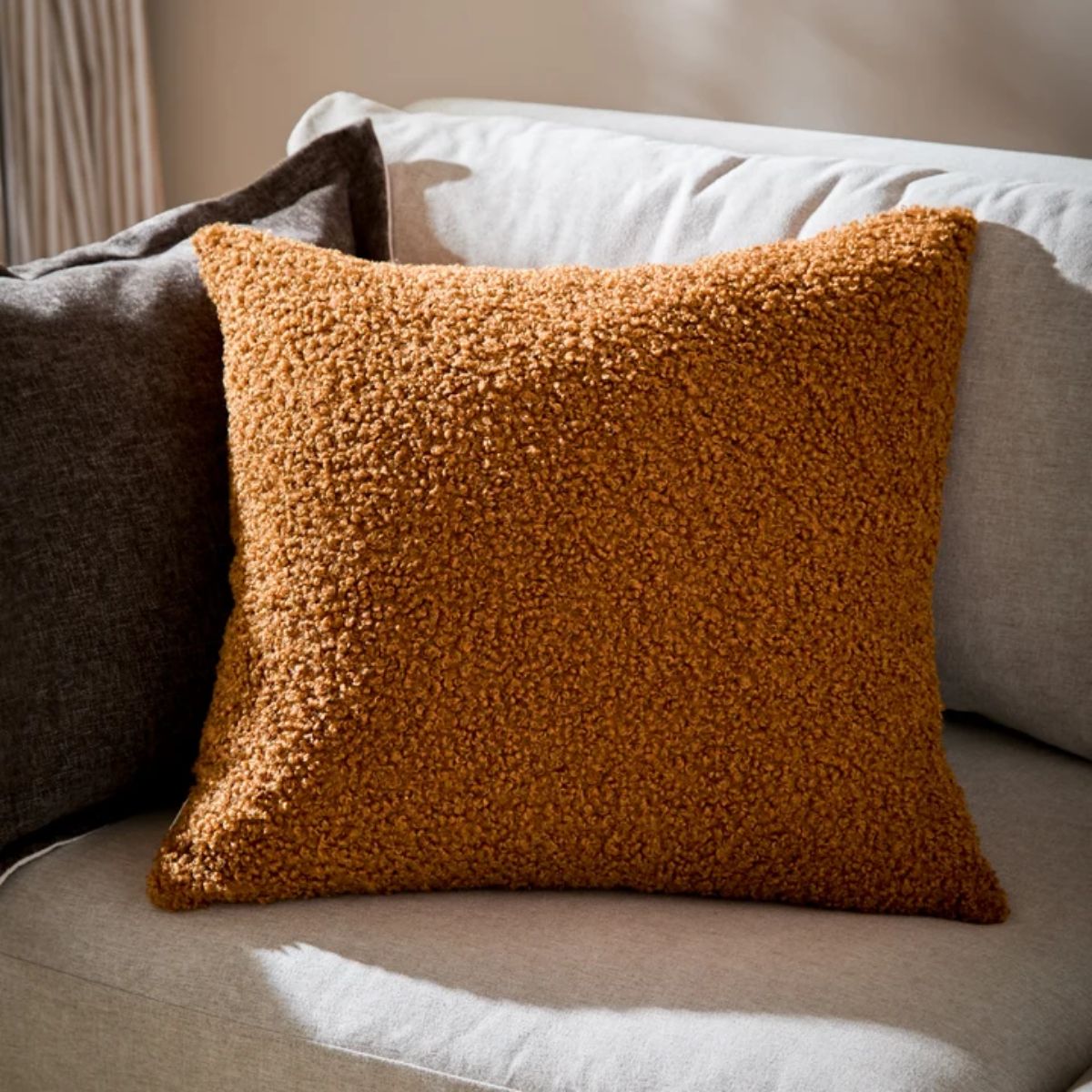 Riva Home Cabu Chunky Boucle Cushion Ginger