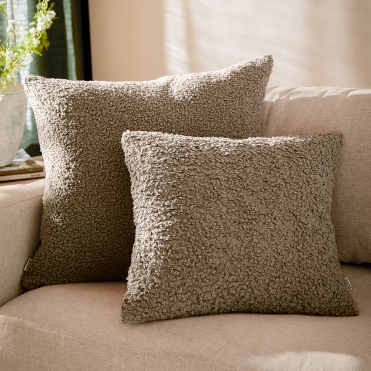 Riva Home Cabu Chunky Boucle Cushion Taupe