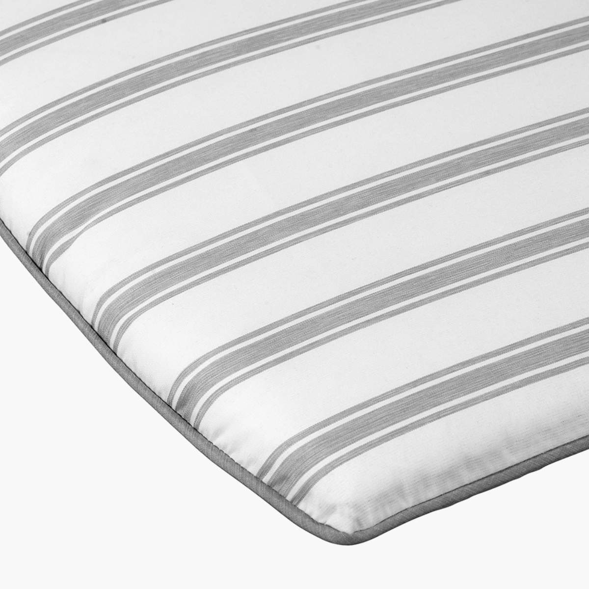 Pacific Lifestyle Cafe Latte Balcony Folding Round Set with Grey Striped/Plain Cushions