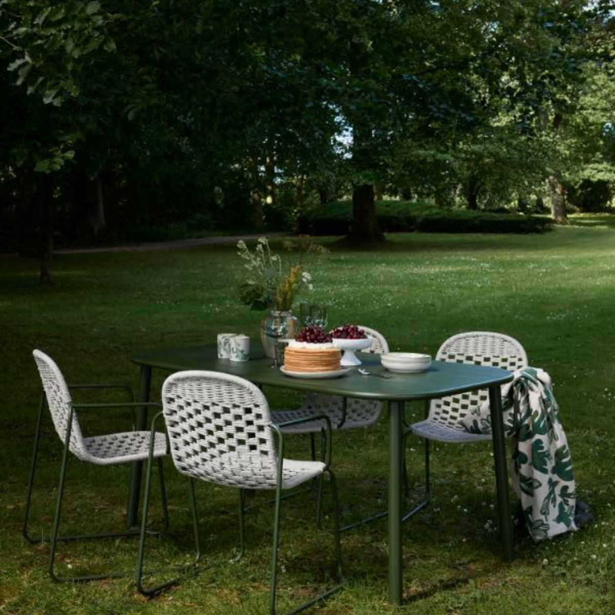 Bloomingville Calana Set of 2 Outdoor Dining Chairs - Green