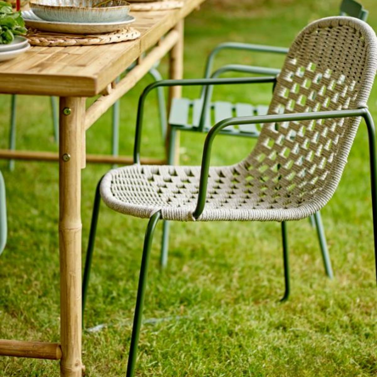 Bloomingville Calana Set of 2 Outdoor Dining Chairs - Green