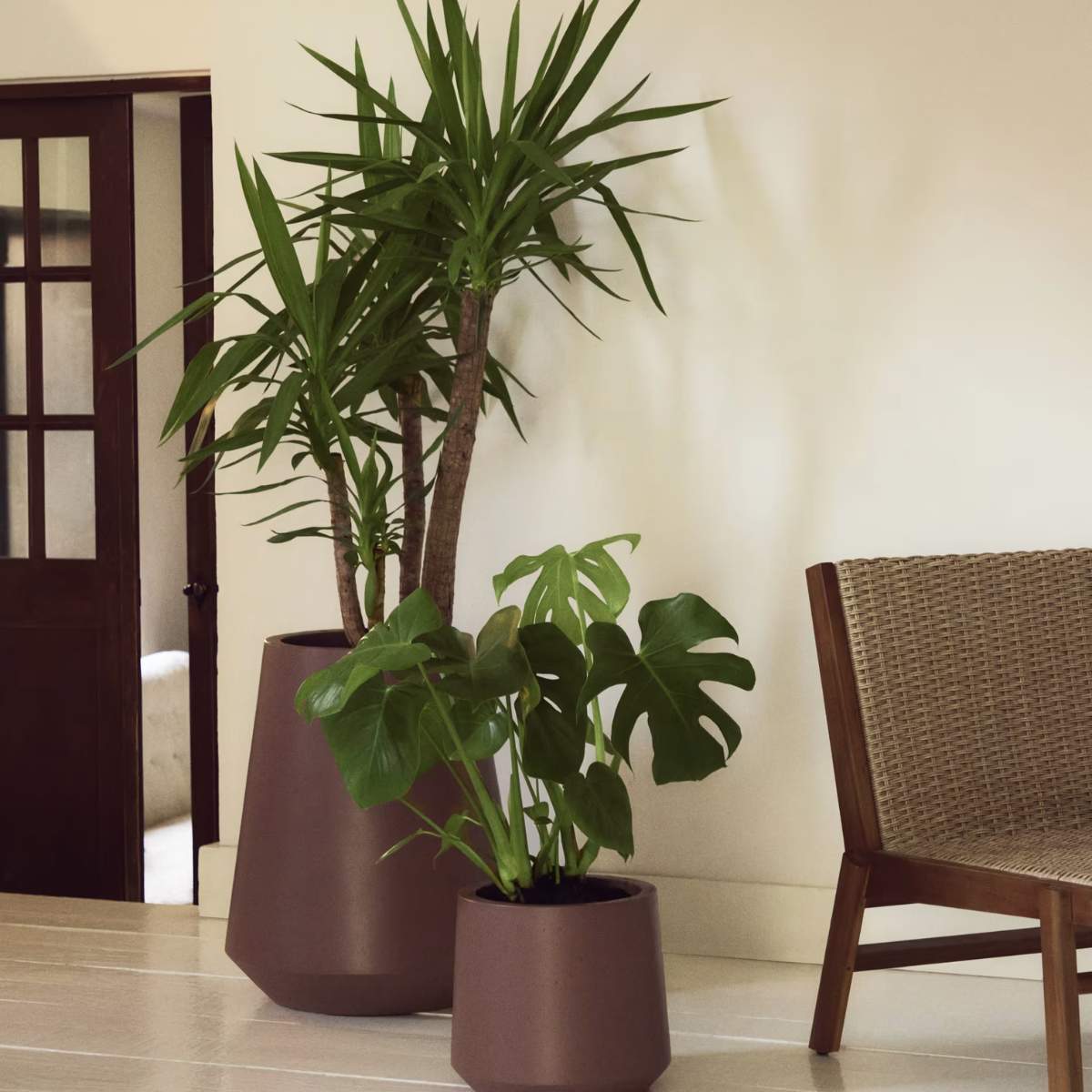 Kave Home Calun beige cement planter Ø 32cm