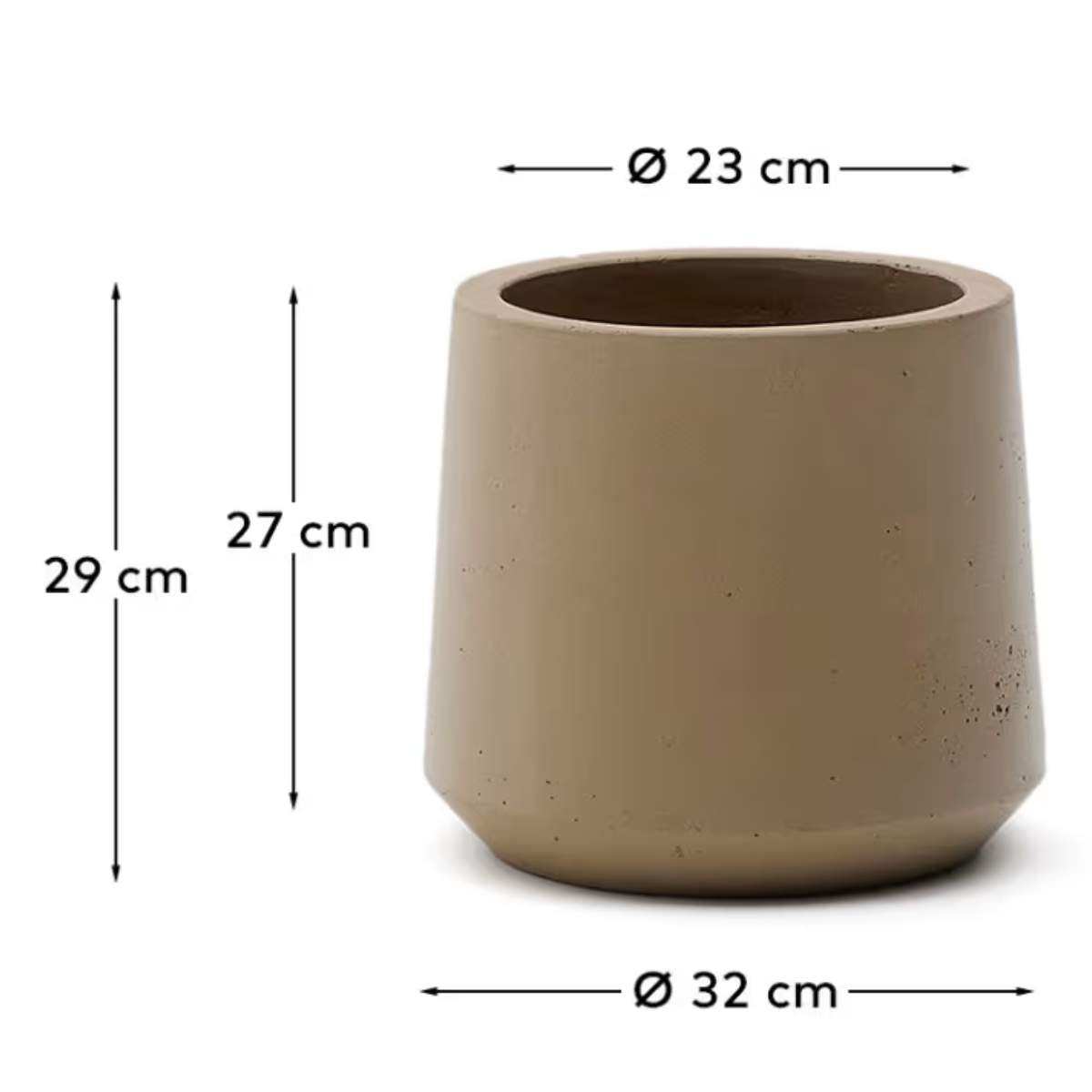 Kave Home Calun beige cement planter Ø 32cm
