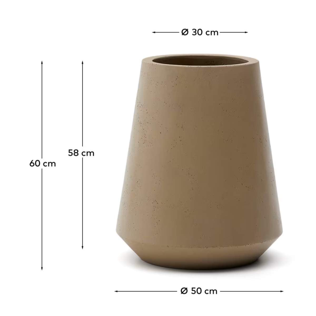 Kave Home Calun beige cement planter Ø 50cm