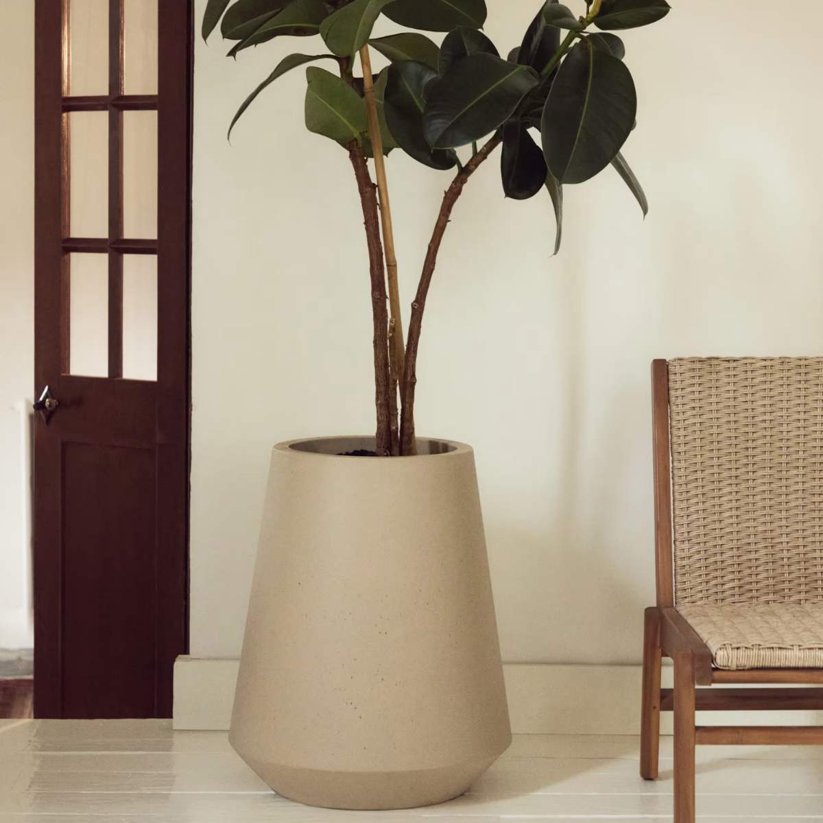 Kave Home Calun beige cement planter Ø 50cm