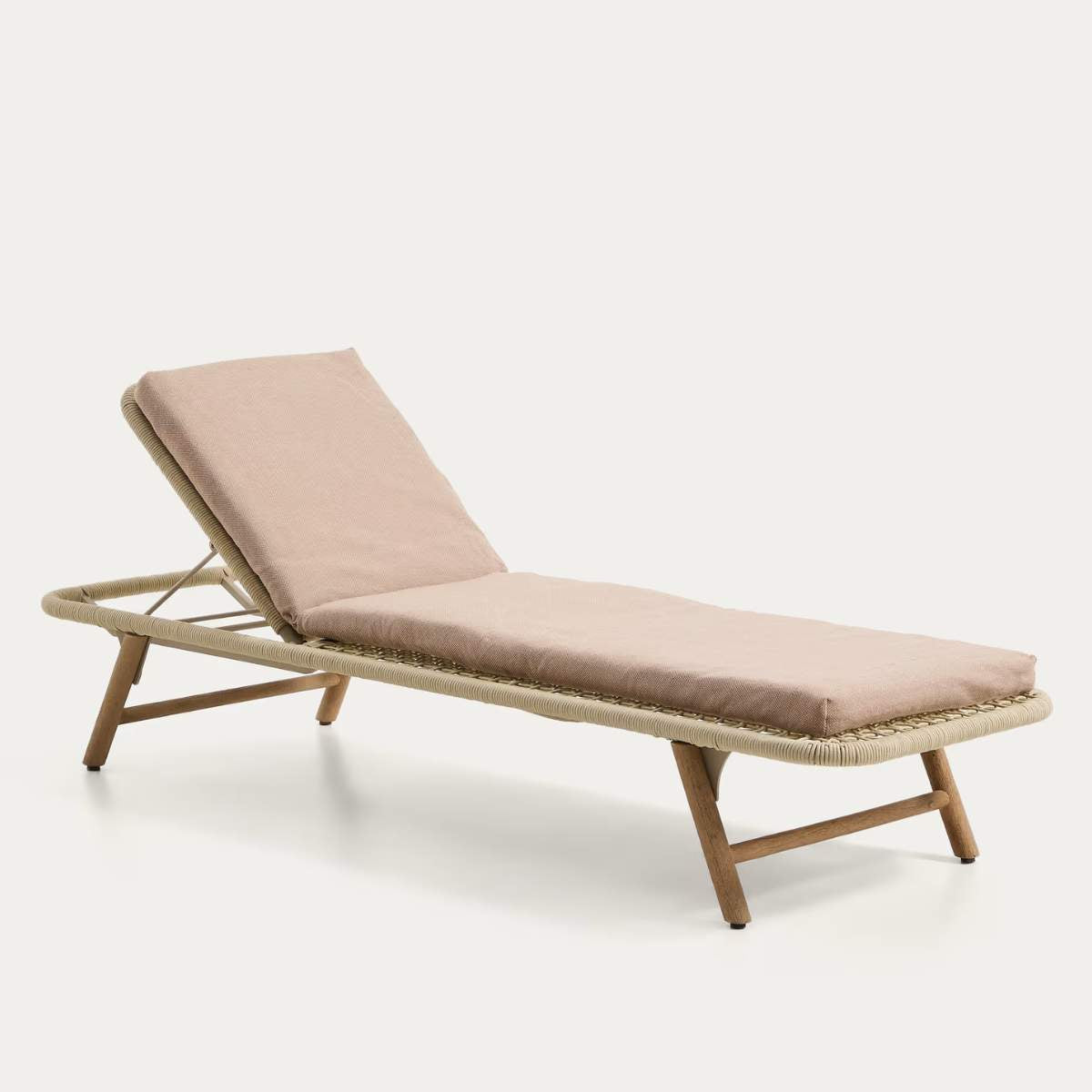 Kave Home Maoni green 100% PET sun lounger cushion 50 x 175cm