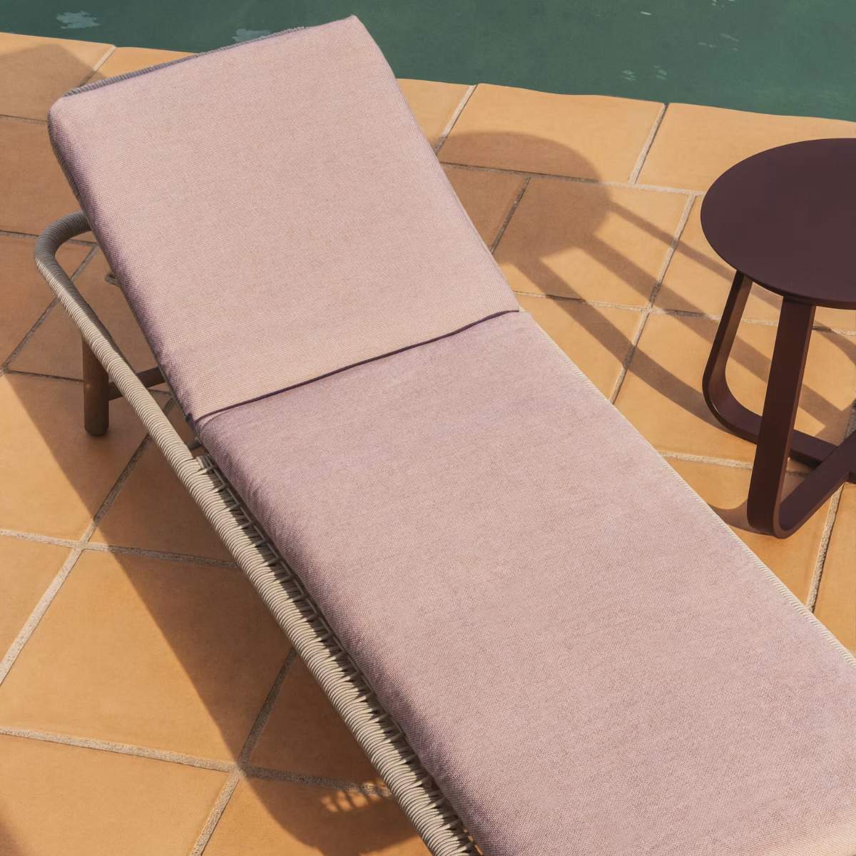Kave Home Maoni green 100% PET sun lounger cushion 50 x 175cm