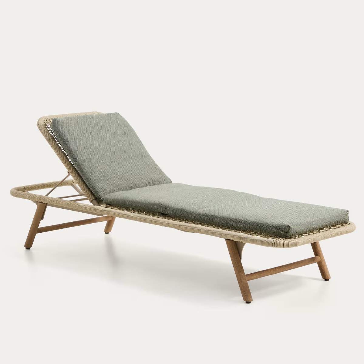 Kave Home Maoni green 100% PET sun lounger cushion 50 x 175cm