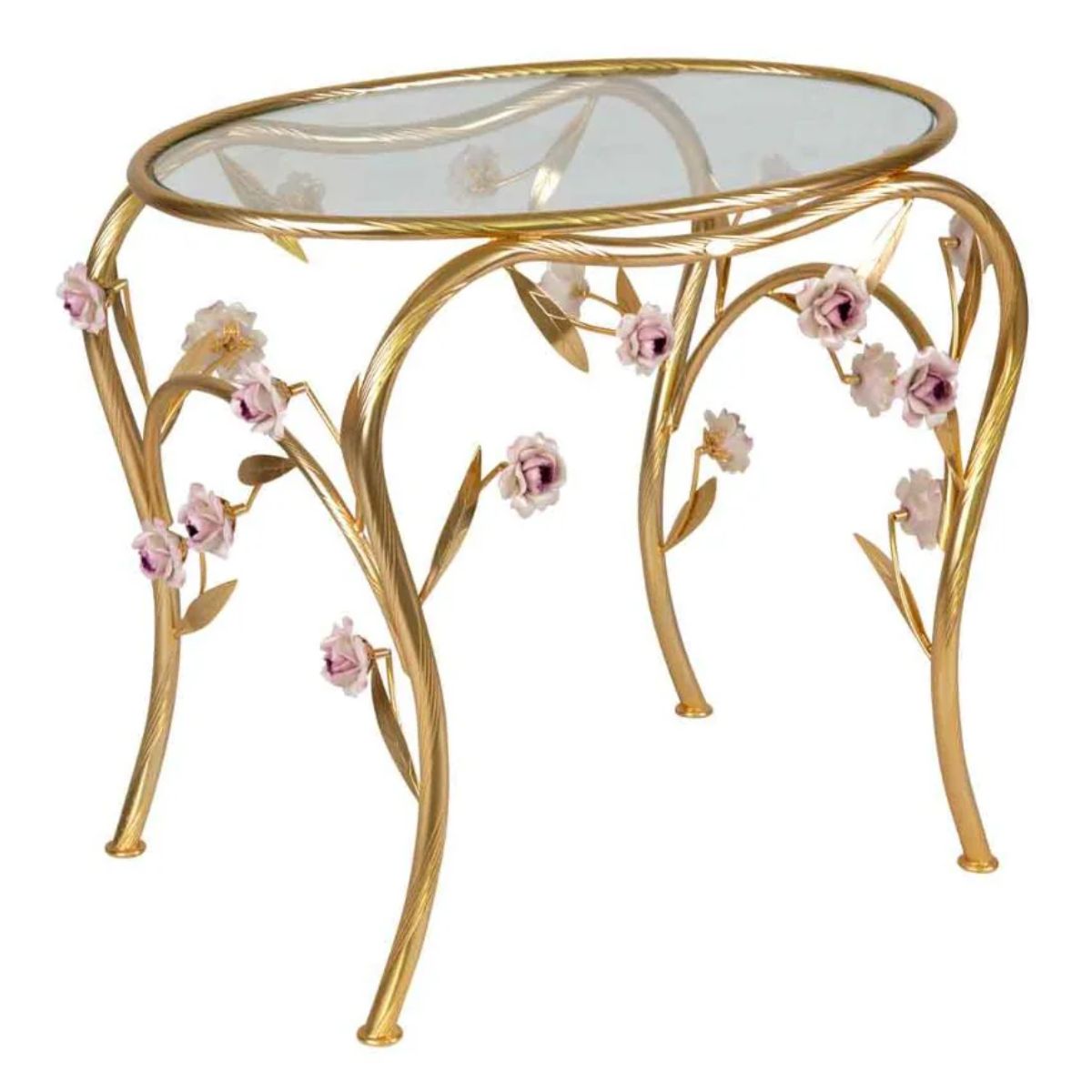 Villari Camelia Coffee Table - Gold & Pink
