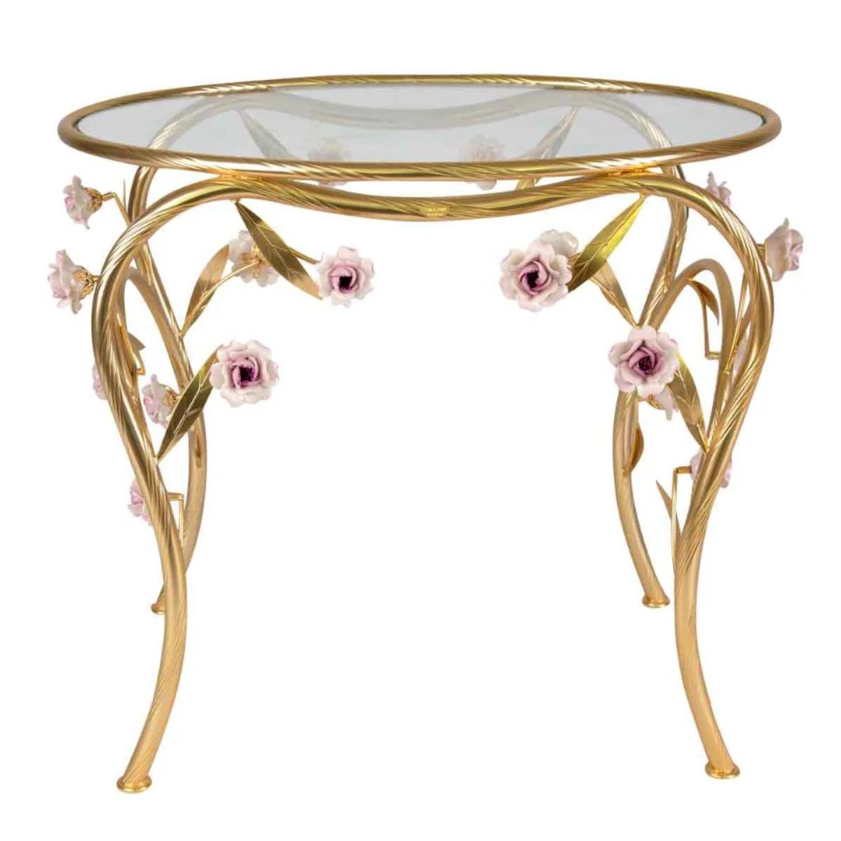 Villari Camelia Coffee Table - Gold & Pink