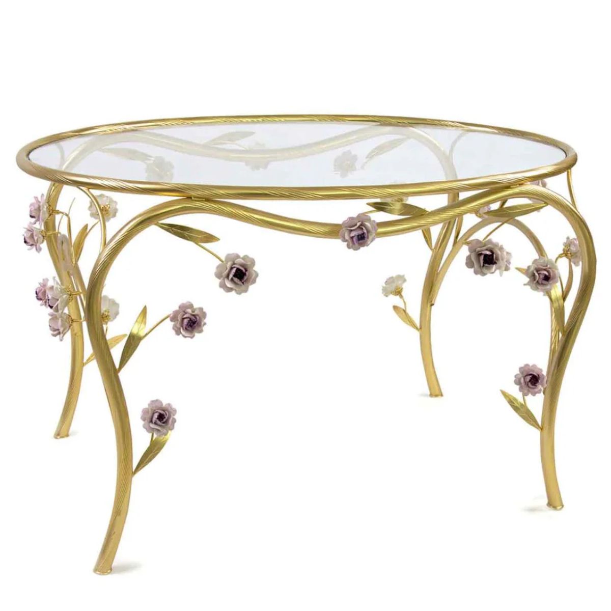 Villari Camelia Coffee Table - Gold & Pink