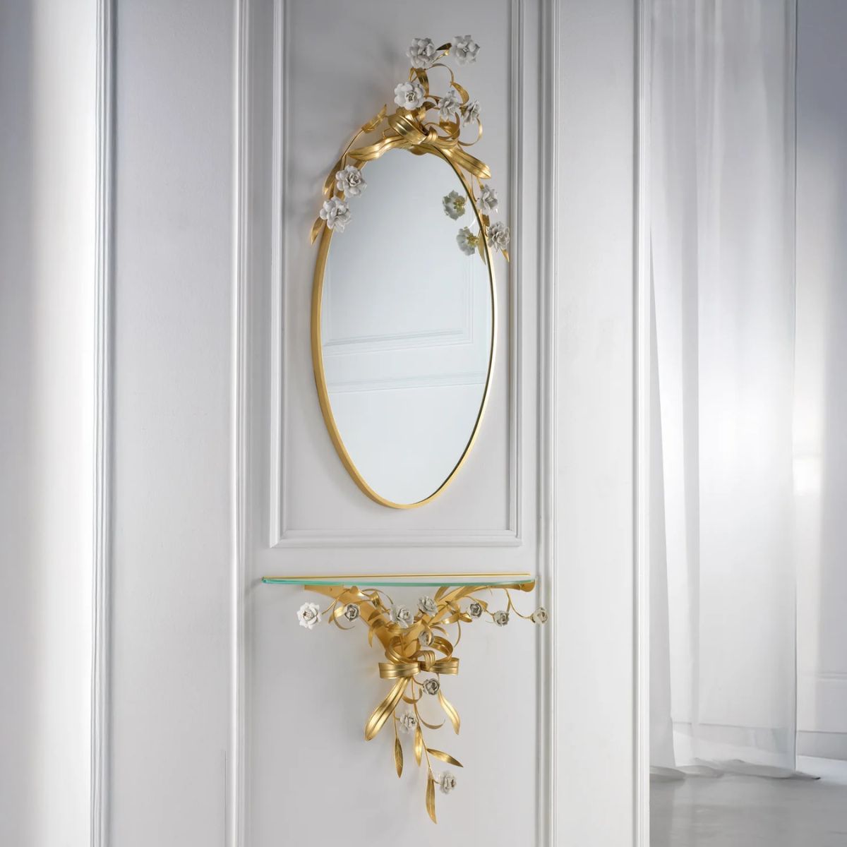 Villari Camelia Oval Mirror