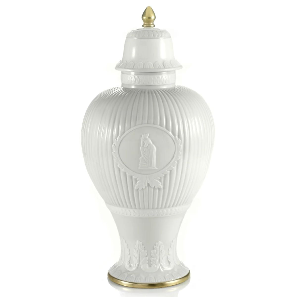 Villari Cameo Potiche - White