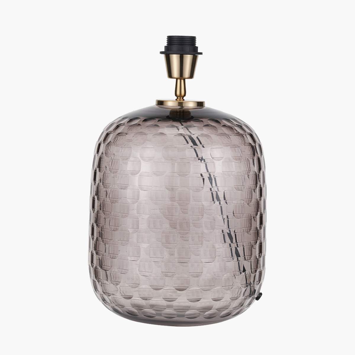 Pacific Lifestyle Camille Large Smoke Grey Circle Design Handcut Glass Table Lamp Base