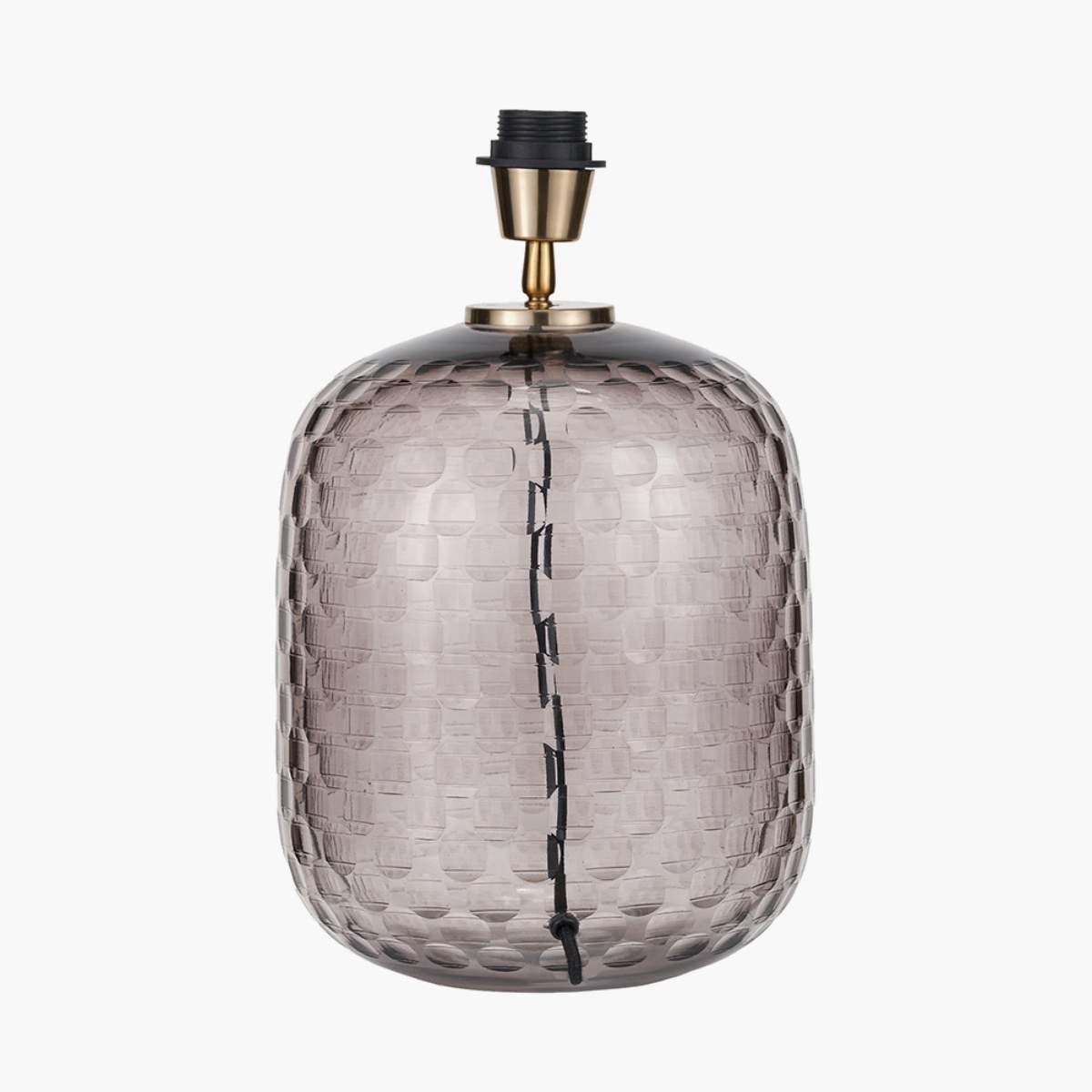 Pacific Lifestyle Camille Large Smoke Grey Circle Design Handcut Glass Table Lamp Base