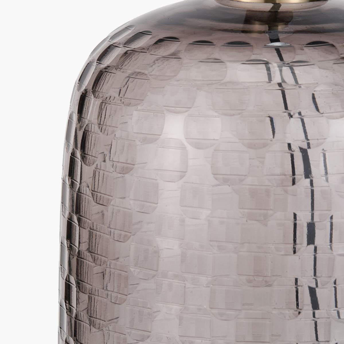 Pacific Lifestyle Camille Large Smoke Grey Circle Design Handcut Glass Table Lamp Base