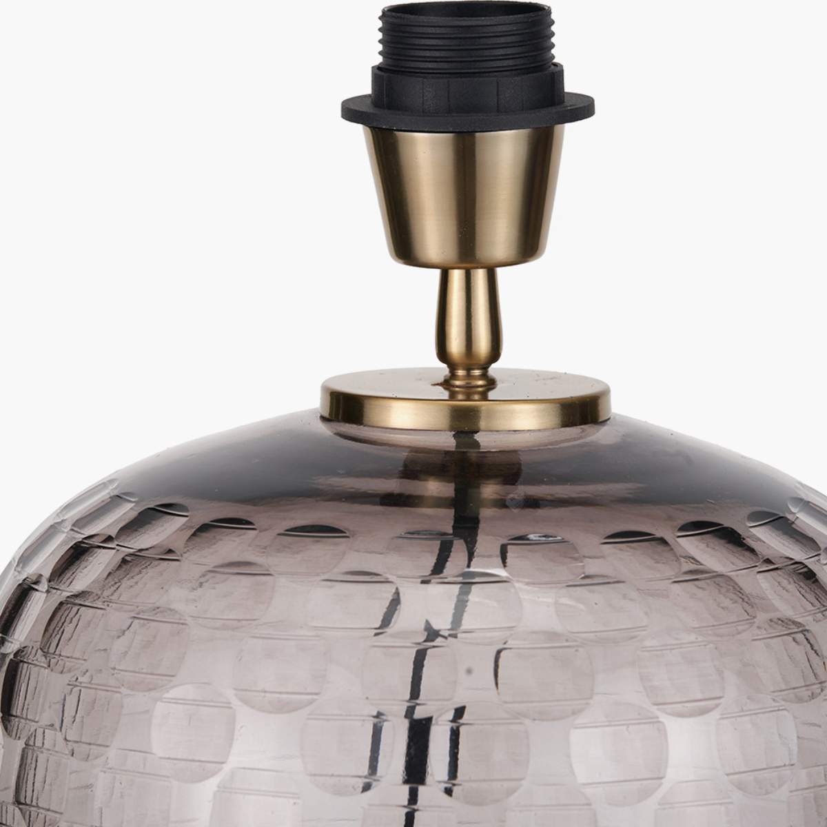 Pacific Lifestyle Camille Large Smoke Grey Circle Design Handcut Glass Table Lamp Base