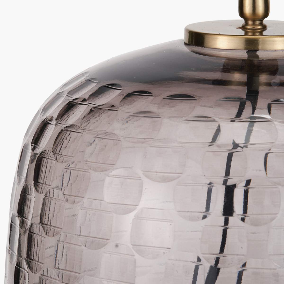 Pacific Lifestyle Camille Large Smoke Grey Circle Design Handcut Glass Table Lamp Base