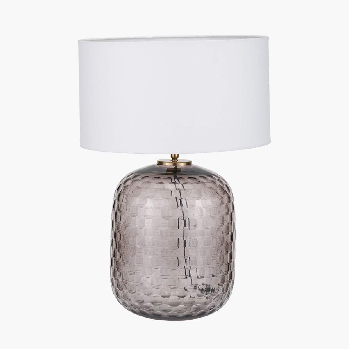 Pacific Lifestyle Camille Large Smoke Grey Circle Design Handcut Glass Table Lamp Base