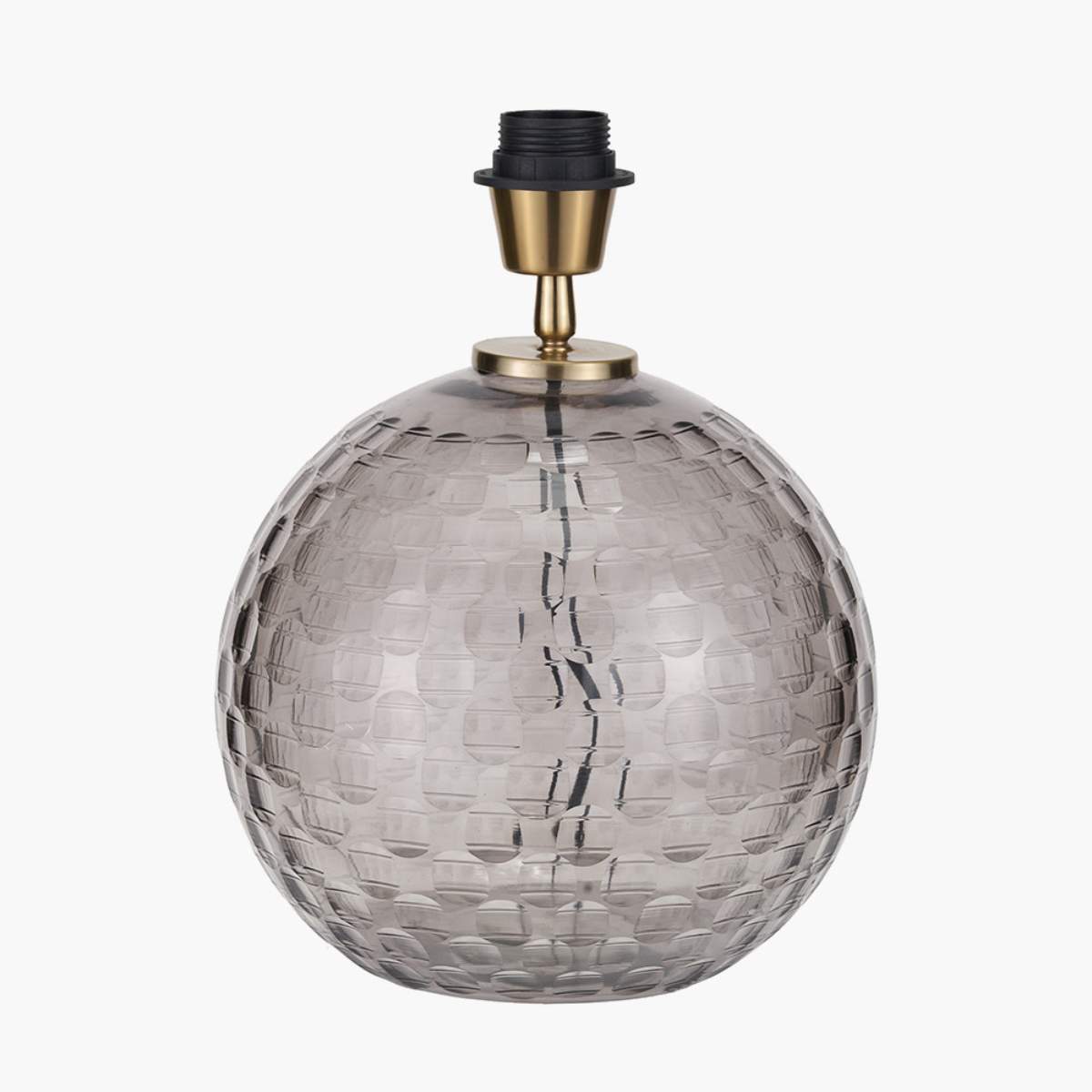 Pacific Lifestyle Camille Smoke Grey Circle Design Handcut Glass Table Lamp Base