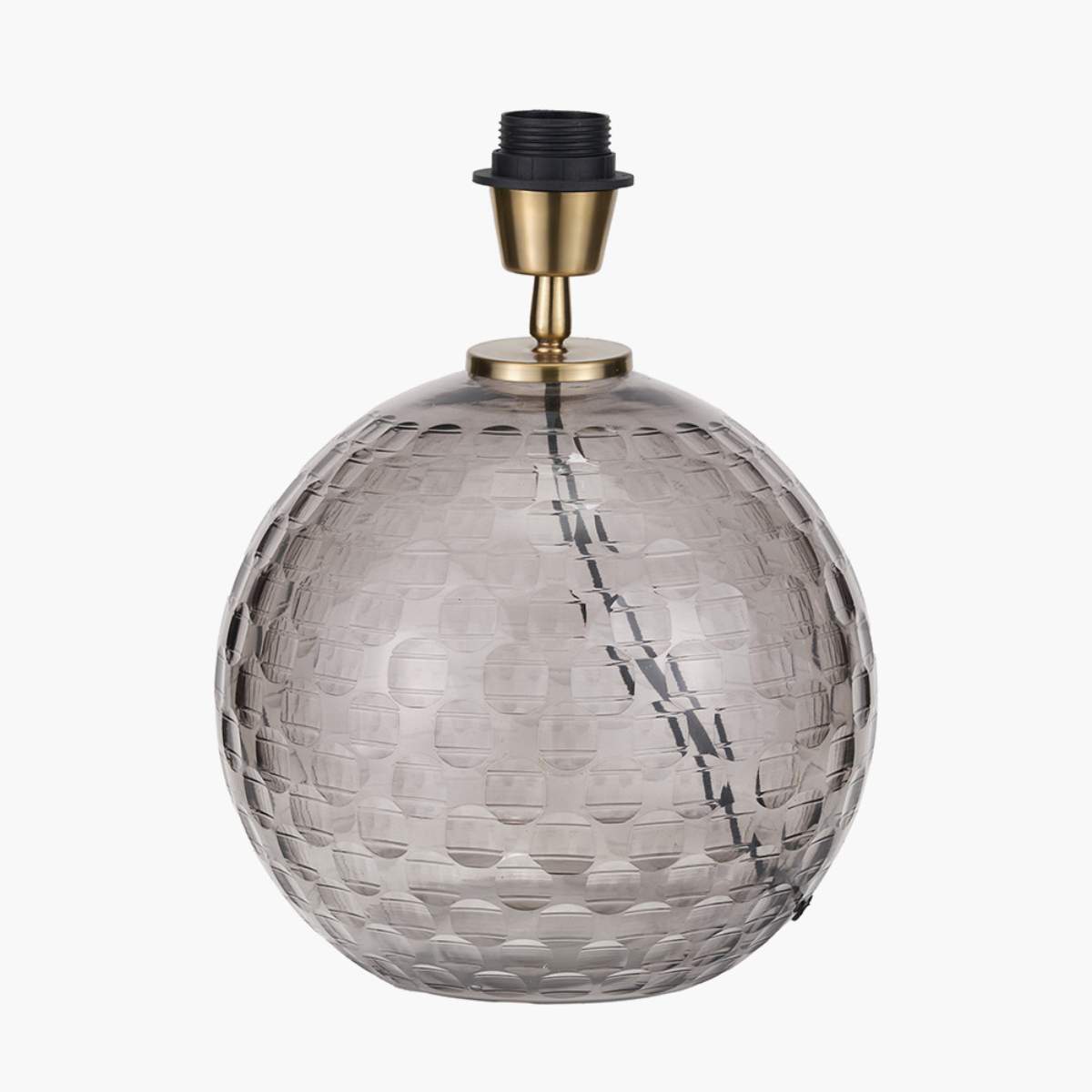 Pacific Lifestyle Camille Smoke Grey Circle Design Handcut Glass Table Lamp Base