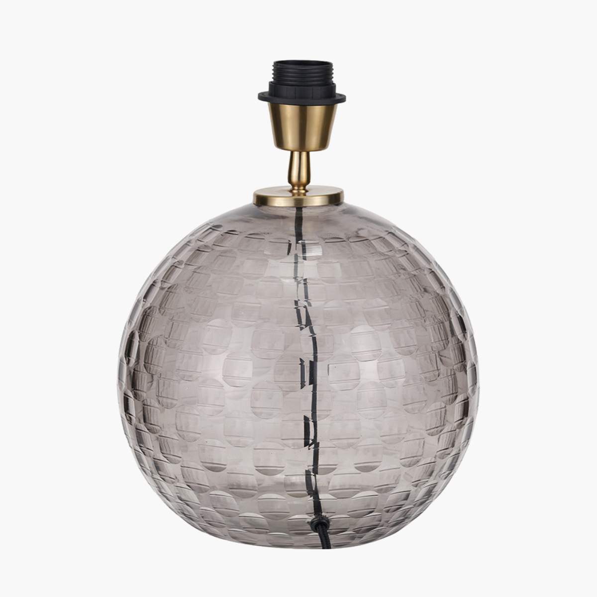 Pacific Lifestyle Camille Smoke Grey Circle Design Handcut Glass Table Lamp Base