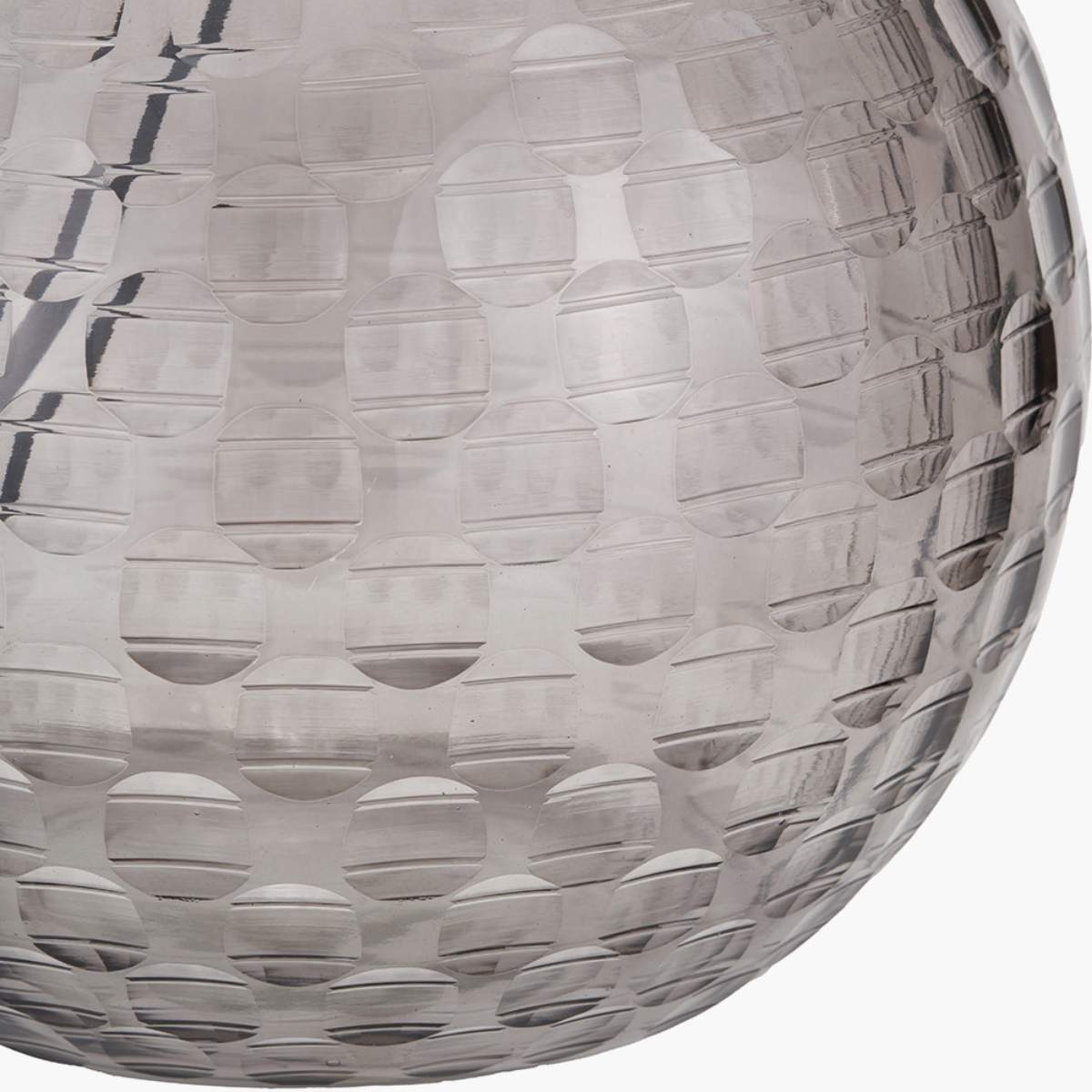 Pacific Lifestyle Camille Smoke Grey Circle Design Handcut Glass Table Lamp Base
