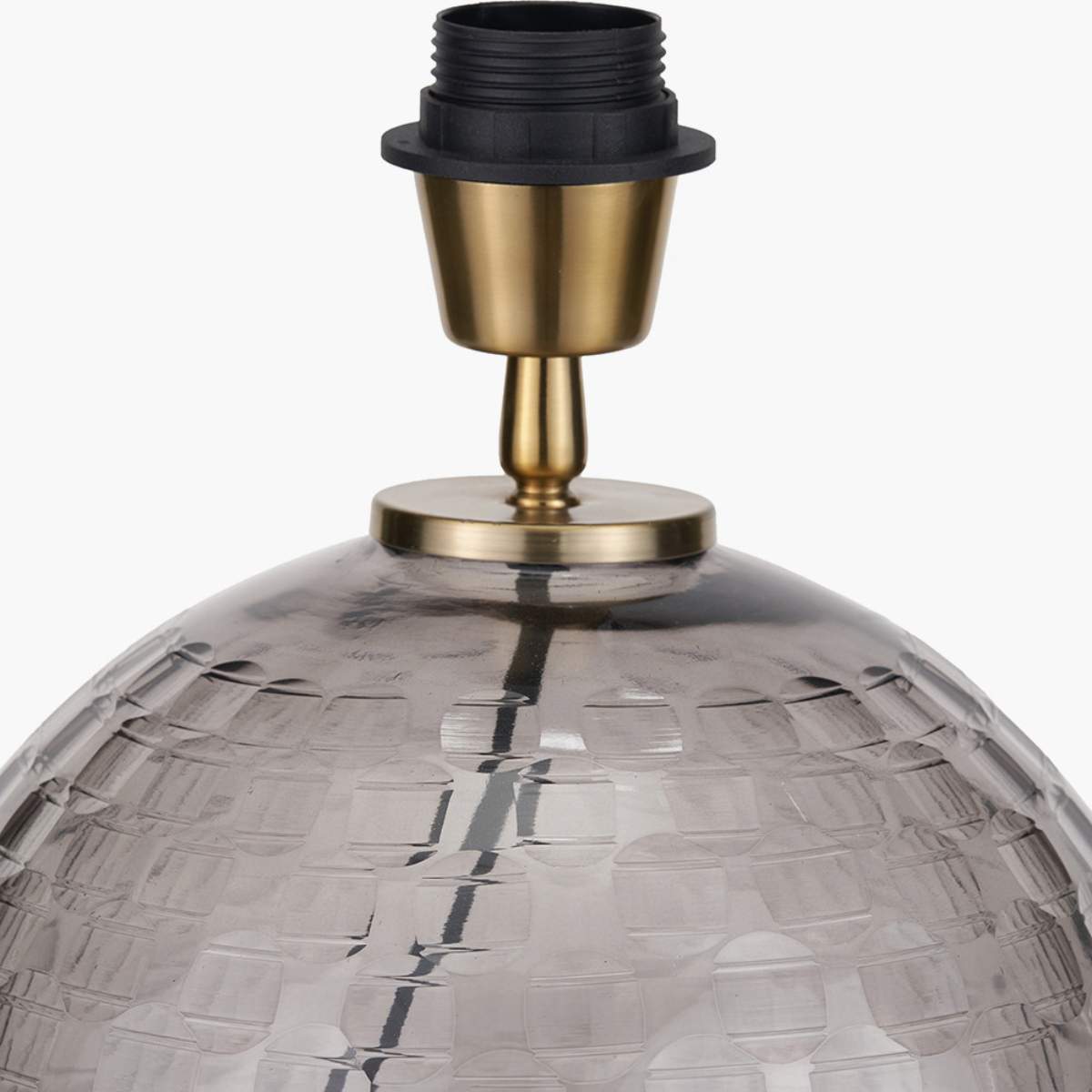 Pacific Lifestyle Camille Smoke Grey Circle Design Handcut Glass Table Lamp Base