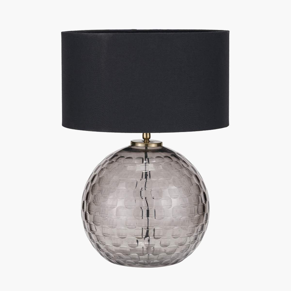 Pacific Lifestyle Camille Smoke Grey Circle Design Handcut Glass Table Lamp Base