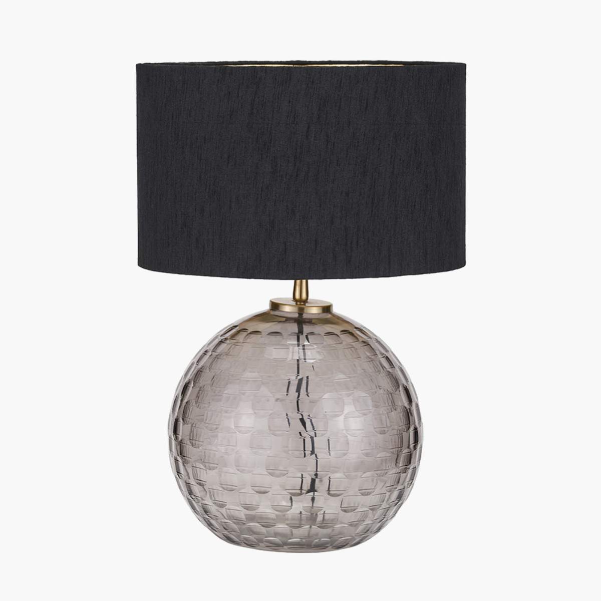 Pacific Lifestyle Camille Smoke Grey Circle Design Handcut Glass Table Lamp Base