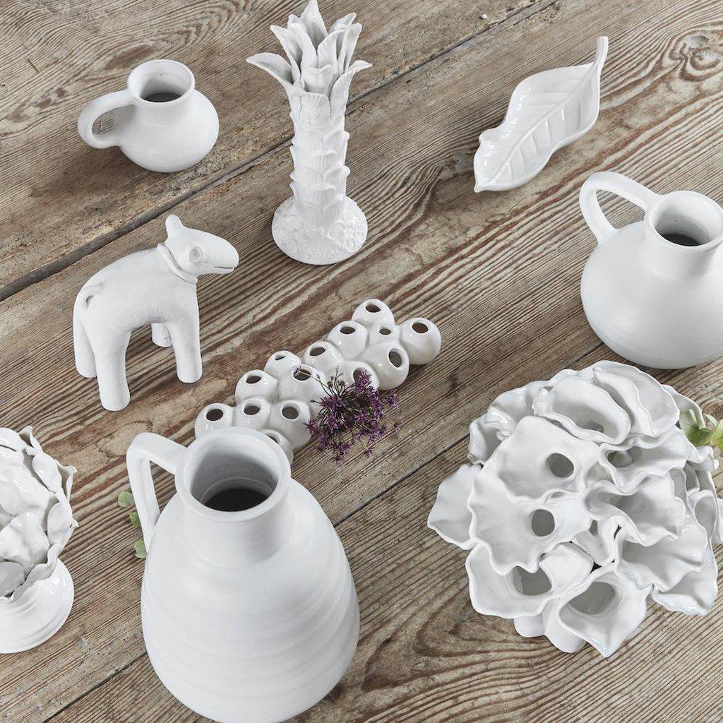 Camomille White Ceramic Vase - Large-Beaumonde
