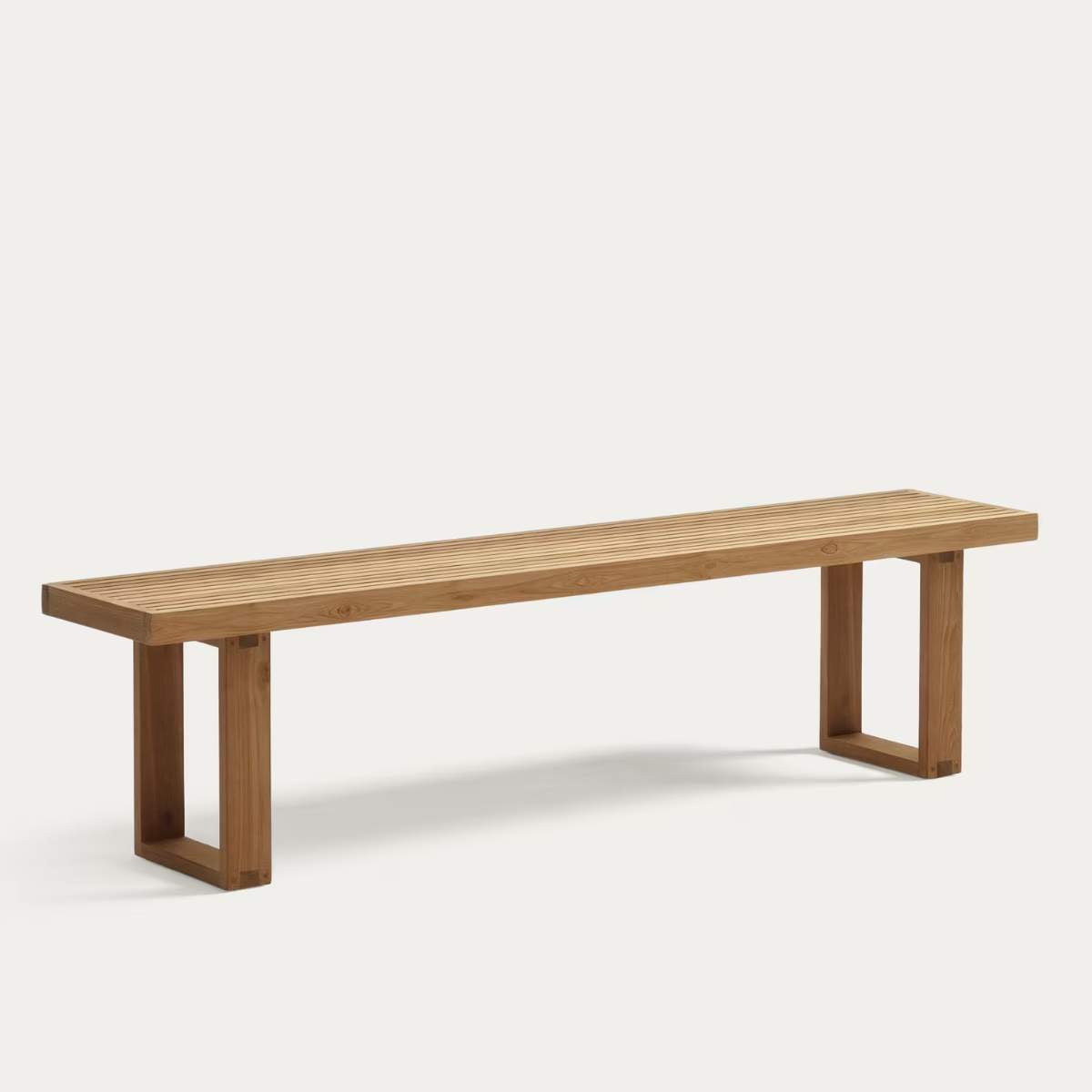 Kave Home Canadell 100% outdoor solid recycled teak bench, 210 cm