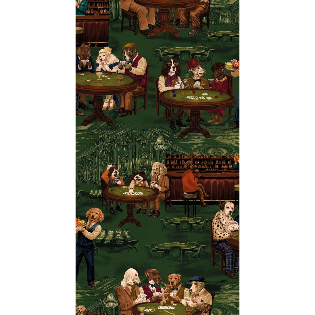 Brand Mckenzie Canine Cards Wallpaper Green Felt