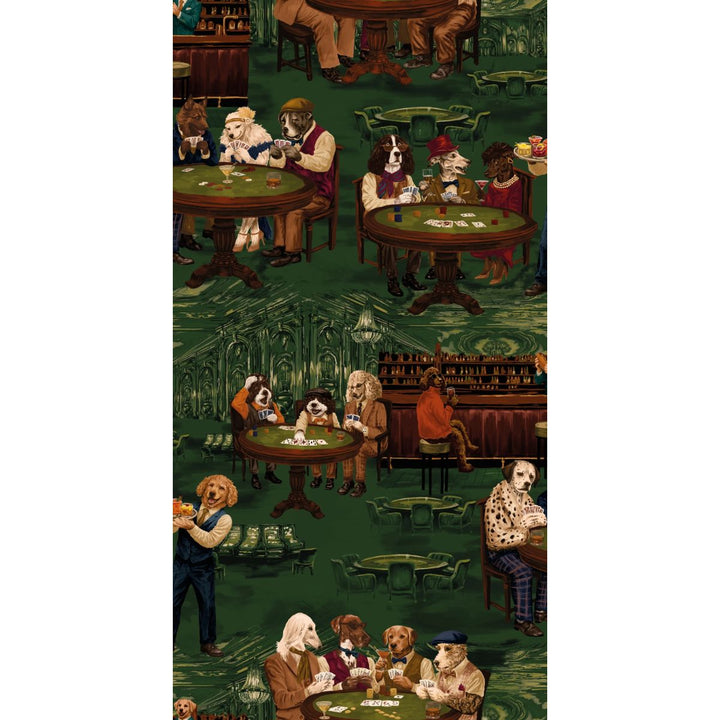 Brand Mckenzie Canine Cards Wallpaper Green Felt