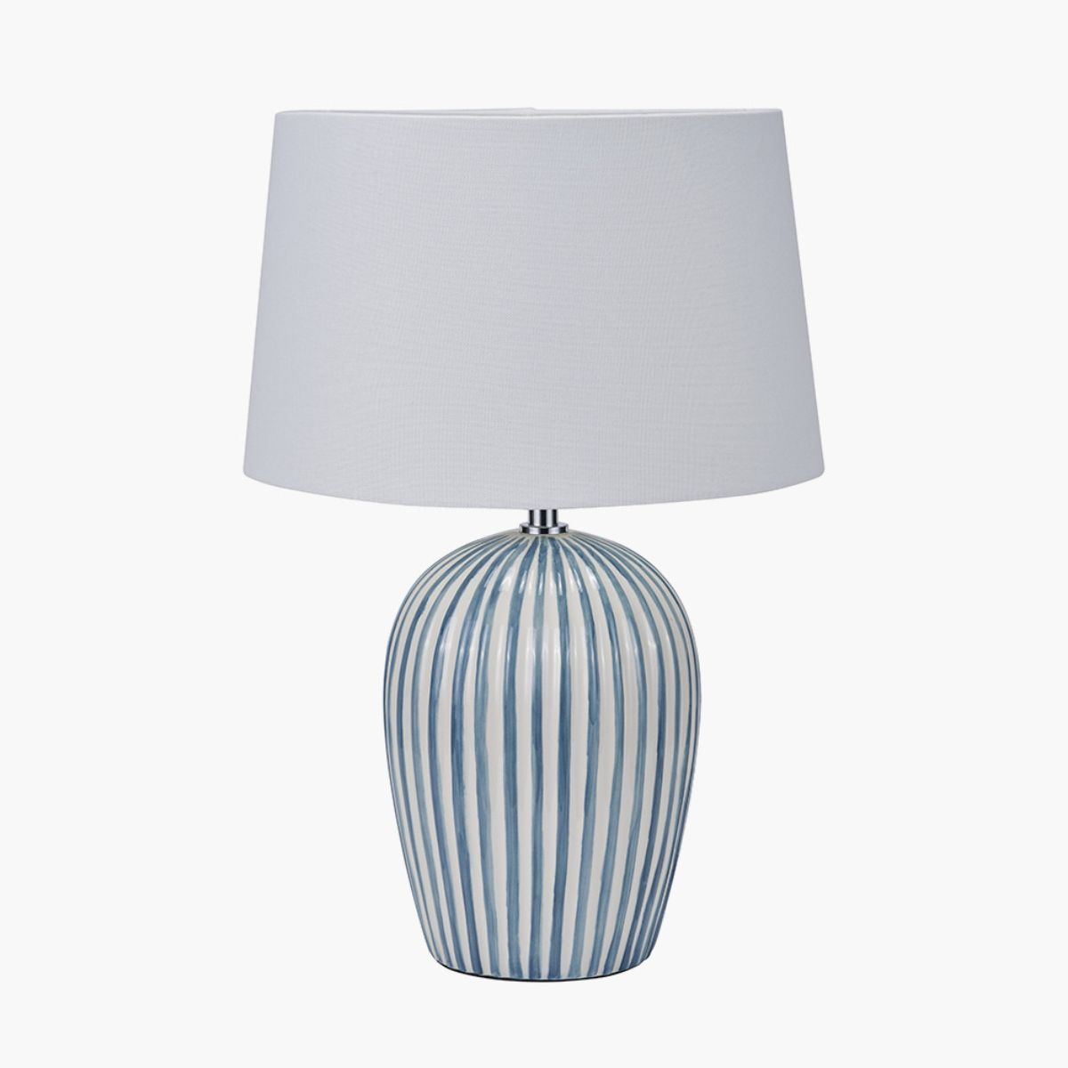 Pacific Lifestyle Cannes Blue and White Stripe Ceramic Table Lamp