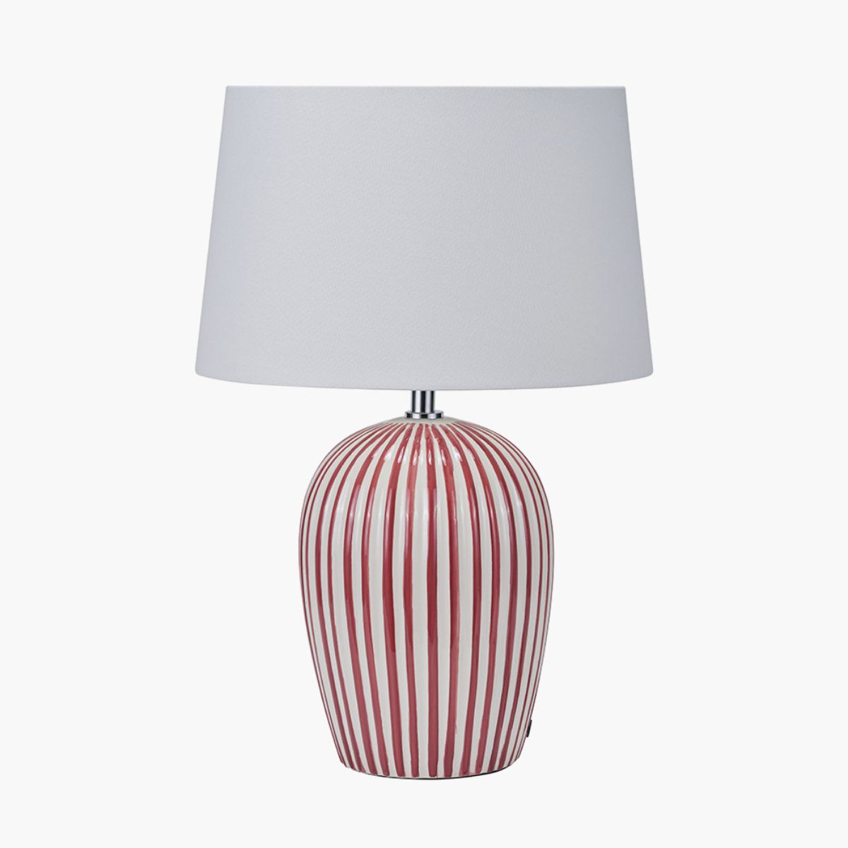Pacific Lifestyle Cannes Mulberry and White Stripe Ceramic Table Lamp