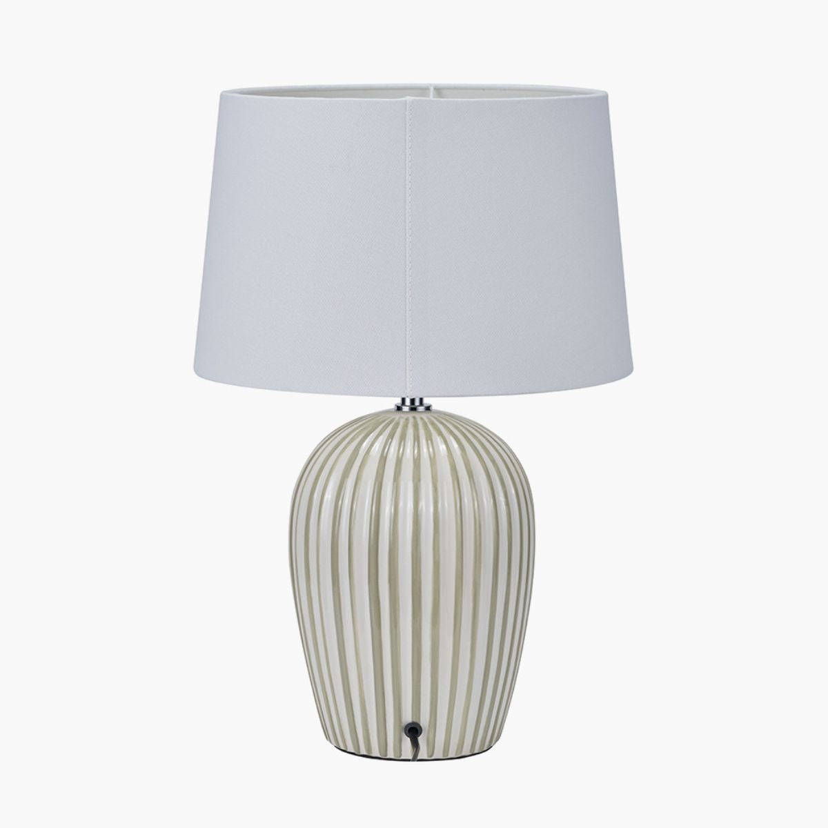 Pacific Lifestyle Cannes Sage and White Stripe Ceramic Table Lamp