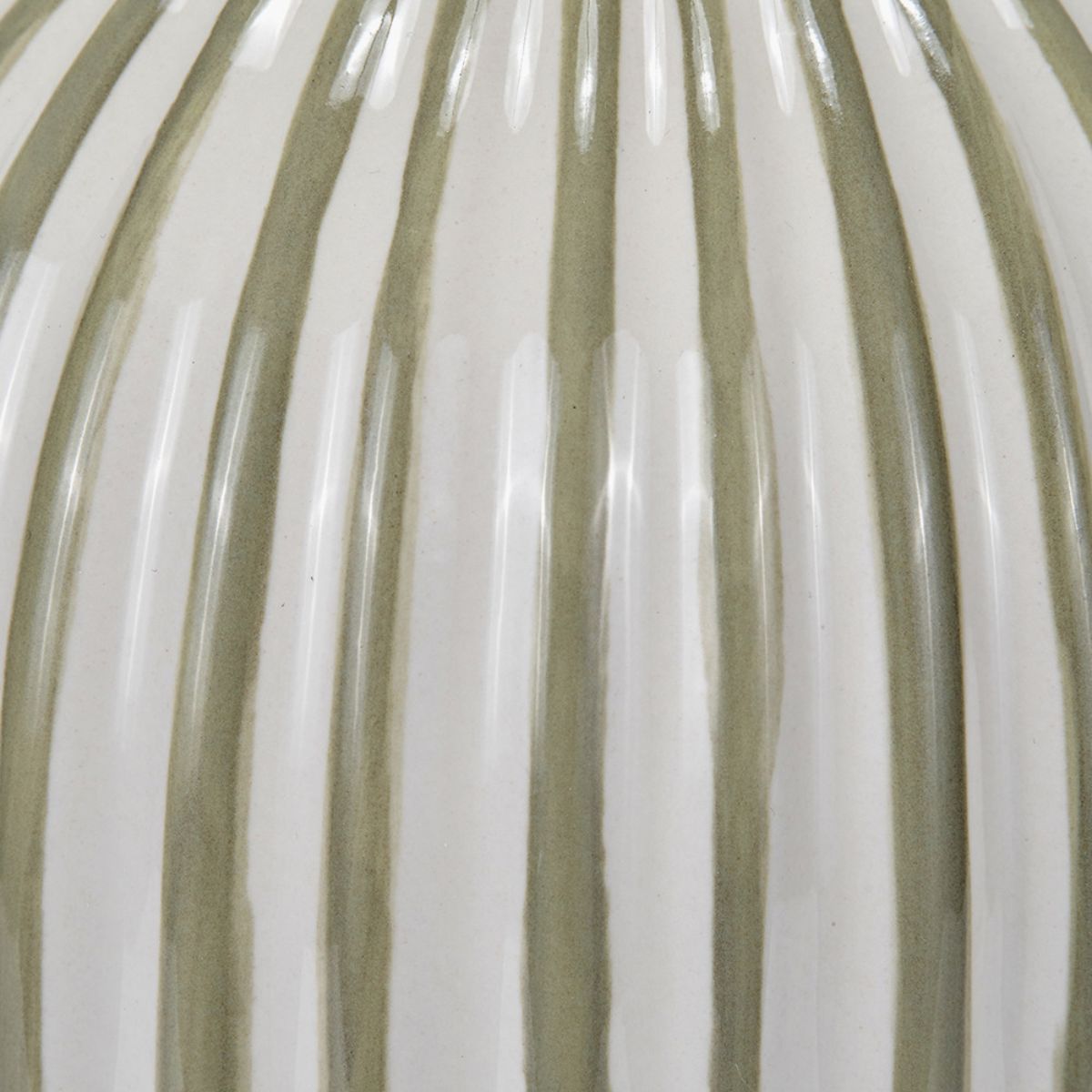 Pacific Lifestyle Cannes Sage and White Stripe Ceramic Table Lamp