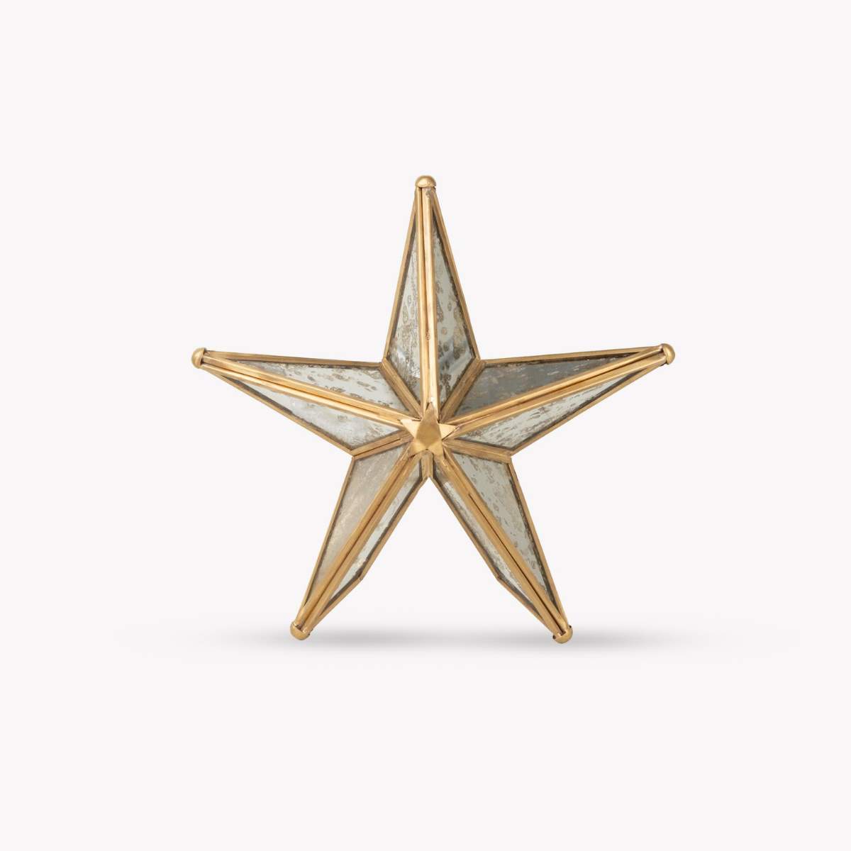 Garden Trading Canterbury Mirrored Christmas Star Tree Topper Antique Brass - Pack of 2