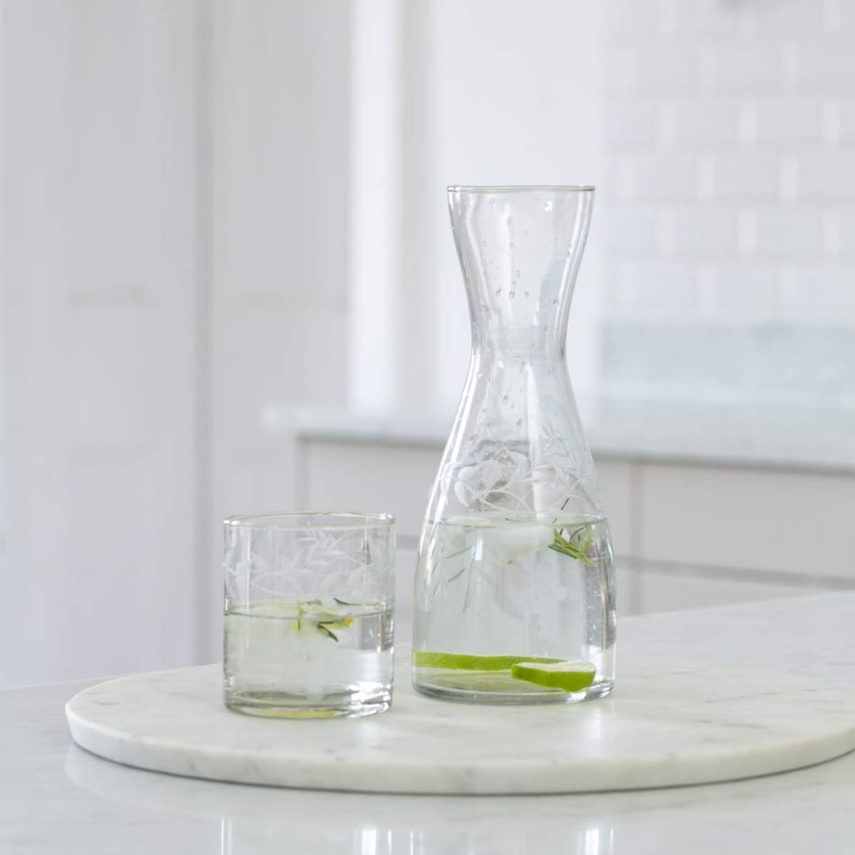 Grand Illusions Carafe Rambling Vine Etched