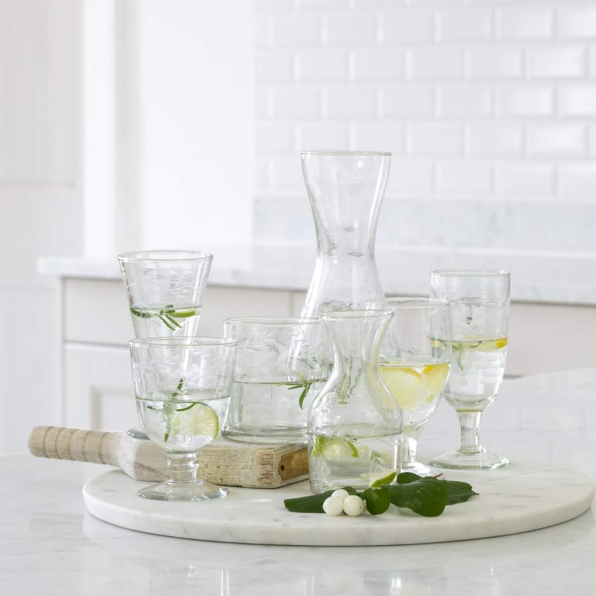 Grand Illusions Carafe Rambling Vine Etched